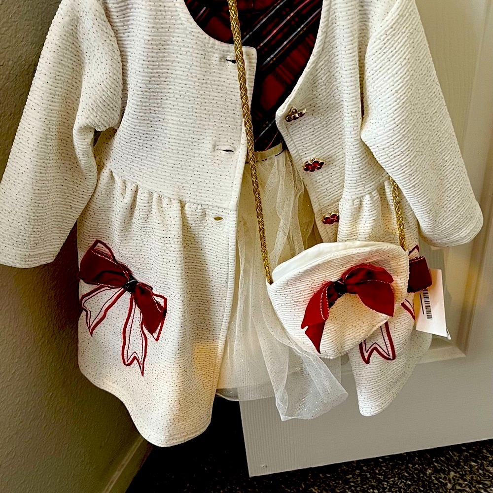 Blueberi Boulevard White and Red Formal Kids Dress